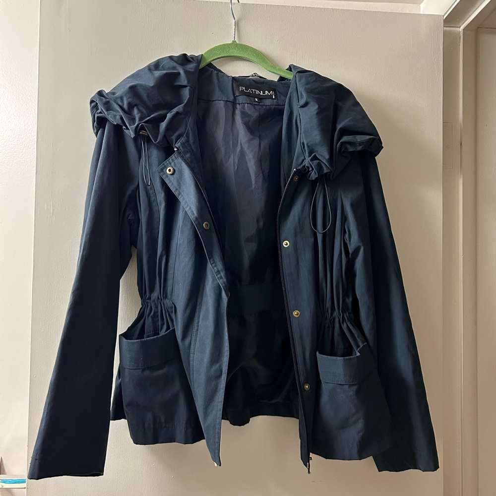 Platinum Brand Cinched Waist Navy Jacket